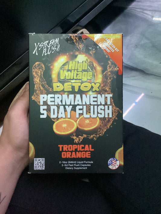 High voltage detox, permanent five day flush, tropical orange, extreme flush