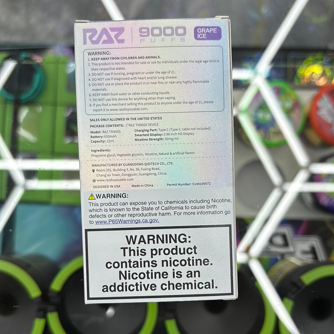 Raz 9000puffs grape ice