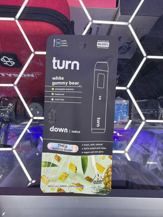Turn Thcp botanica blends 2g disposable Indica White gummy bear