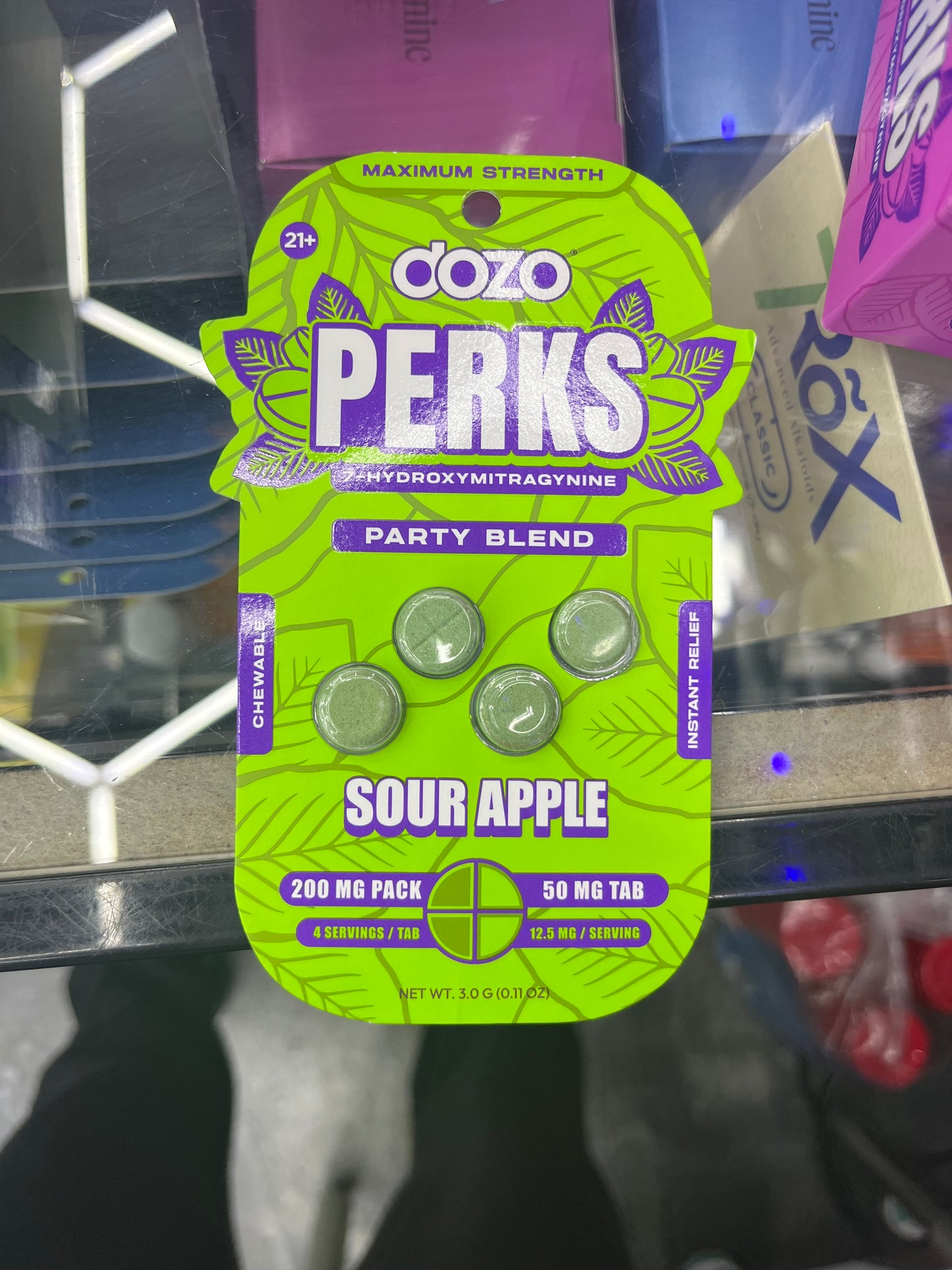 Dozo perk 7-hydromitragynine 200mg/50mg serving party blend sour apple