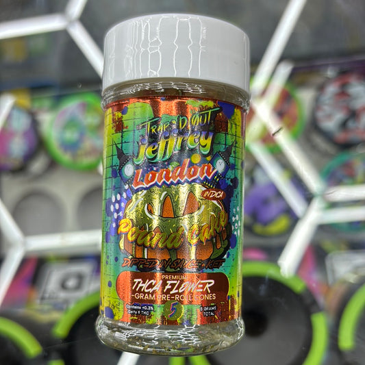 Tapped out Jeffrey, London poundcake Indica THCA flower prerolls