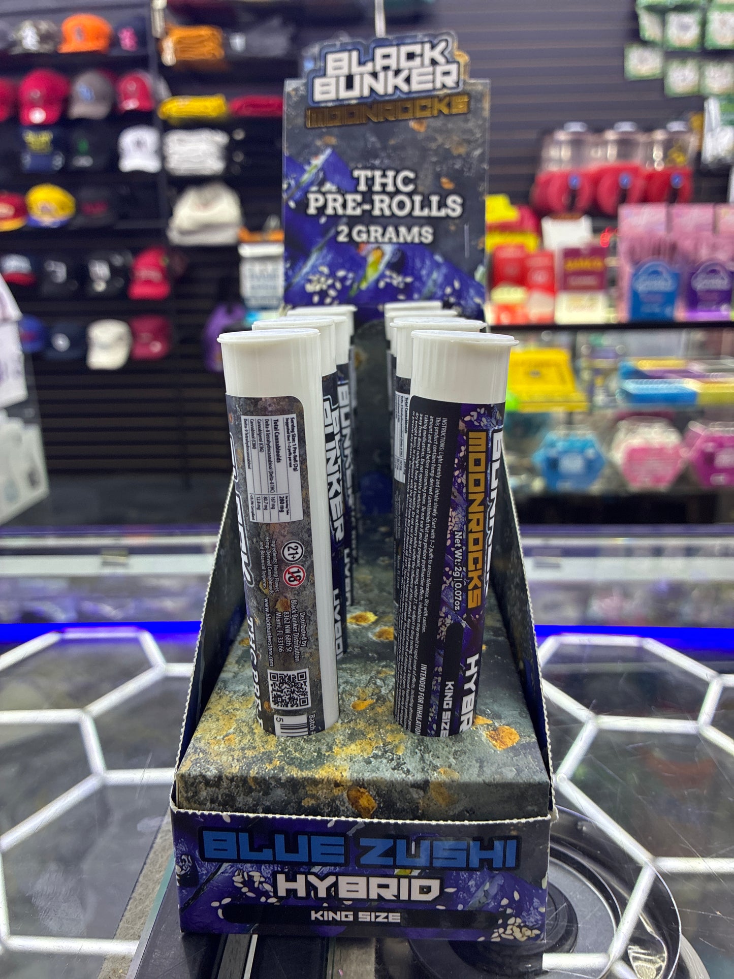 Black bunker moon rocks thca pre-rolls 2g blue zushi