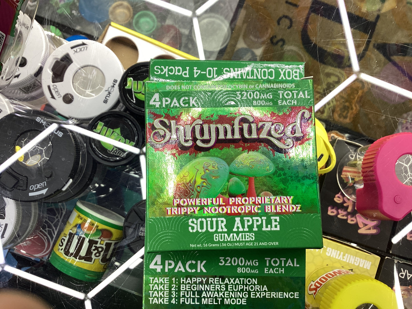 Shrumfuzed 4pack sour apple shroom gummies