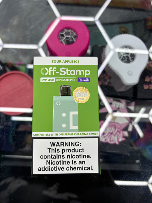 Off stamp pod sour apple ice 16k puffs