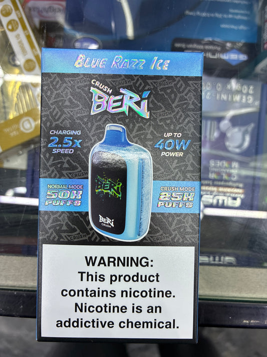 Crush beri blue razz ice 50k puffs