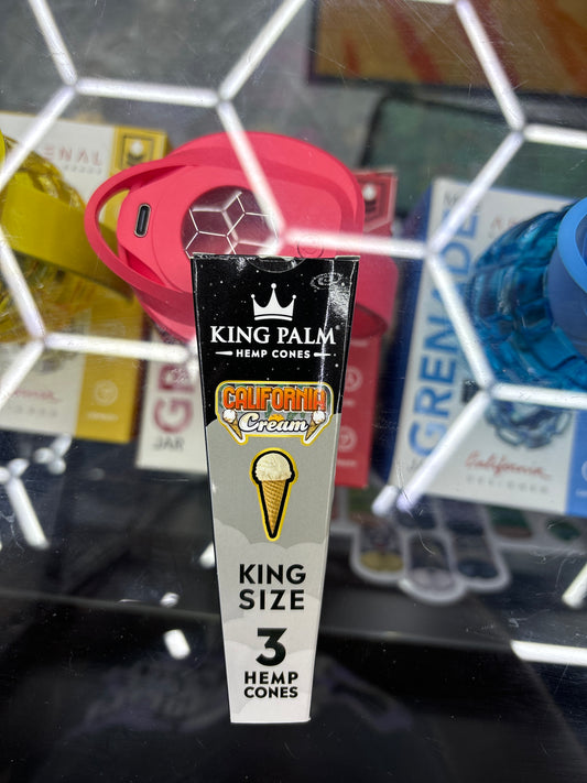King palm California cream king size 3 hemp cones with flavored tips