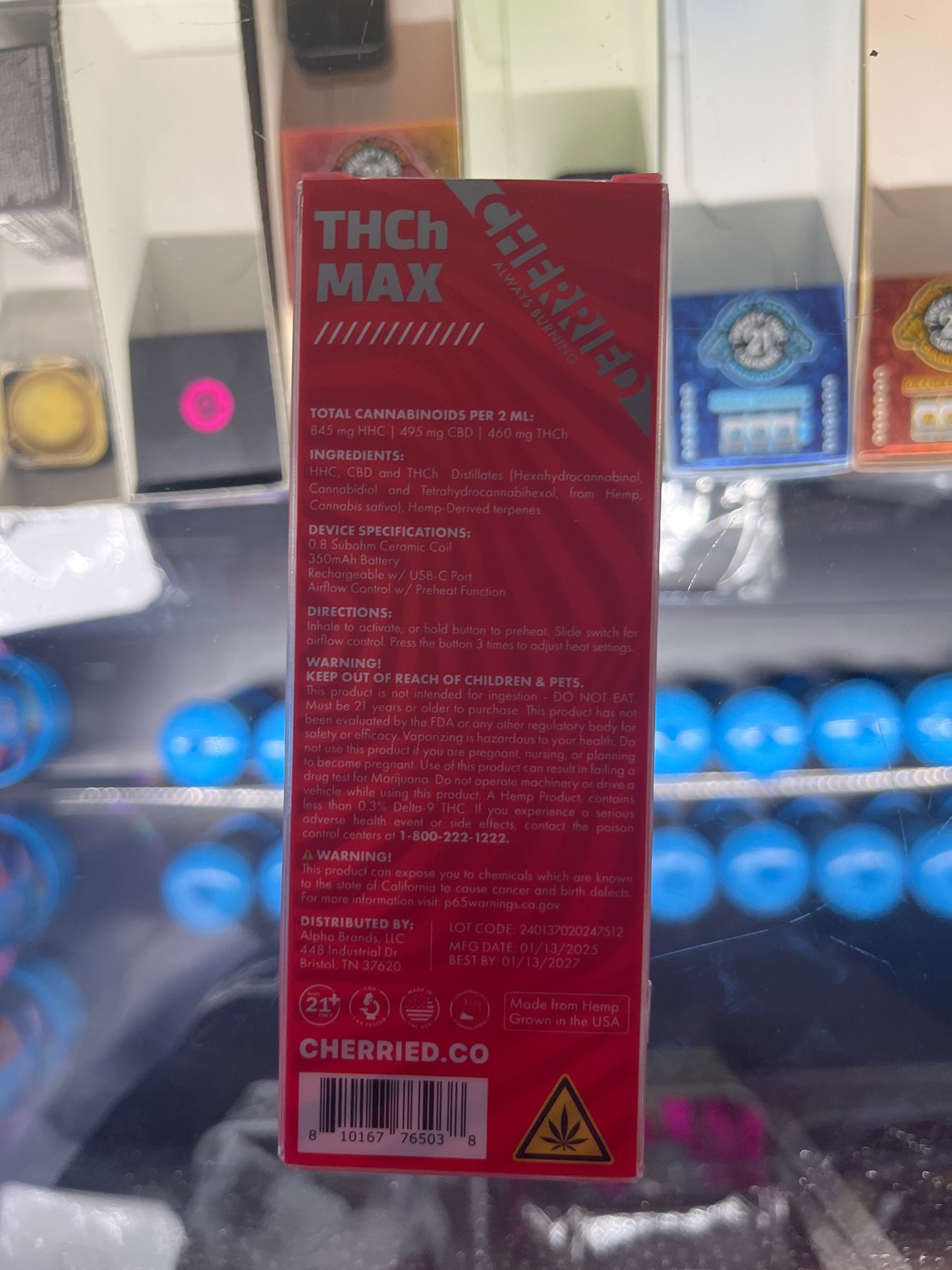 Cherried thcp max 2g dispo white gummy hybrid