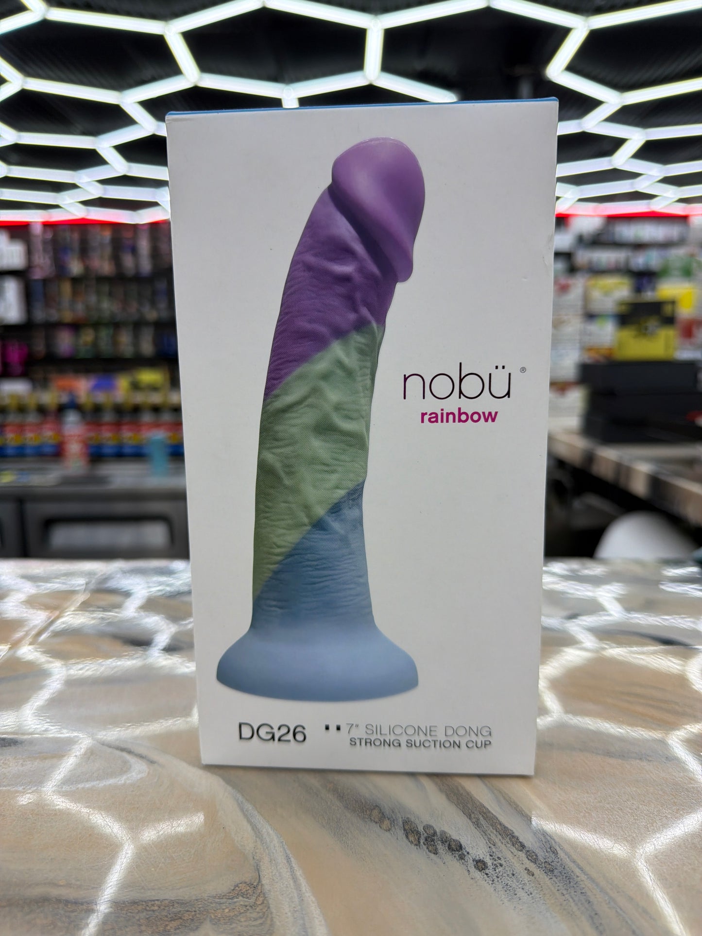 NOBÜ RAINBOW – DG26 SMALL DILDO WITH SUCTION CUP – TRI-COLOR