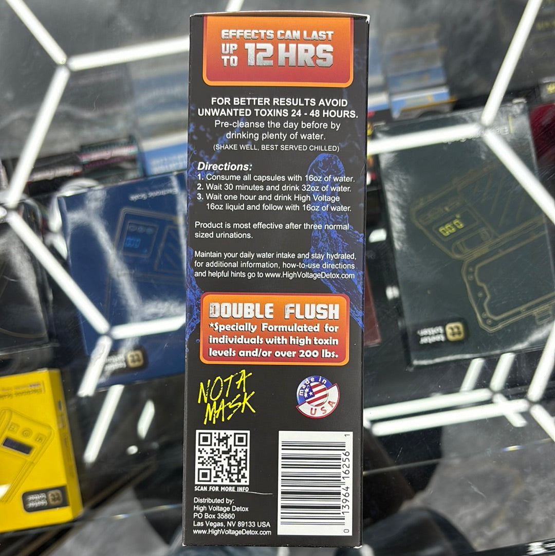 High voltage double flush blue berry flavor 16oz detox drink