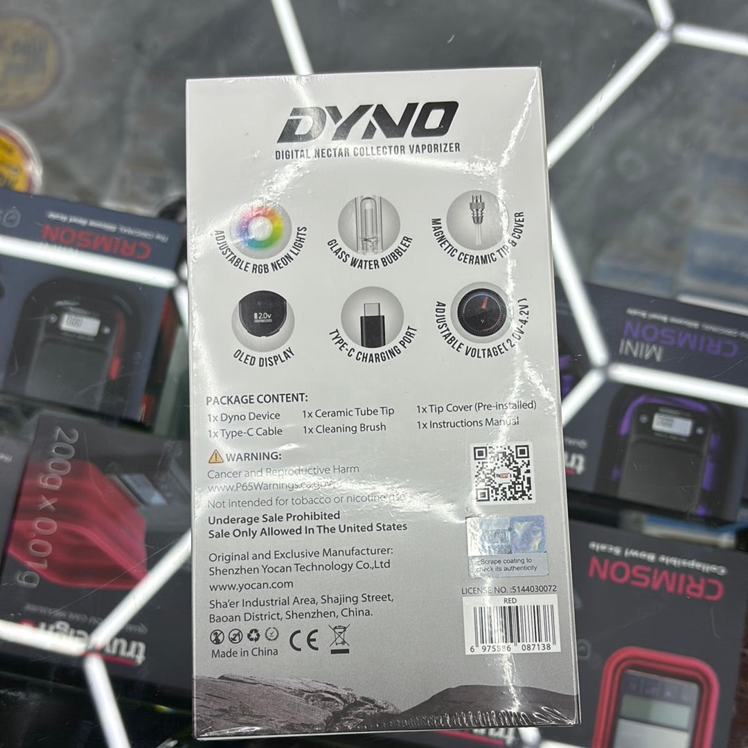 Yocan dyno digital nectar, collector vaporizer with water function perk red