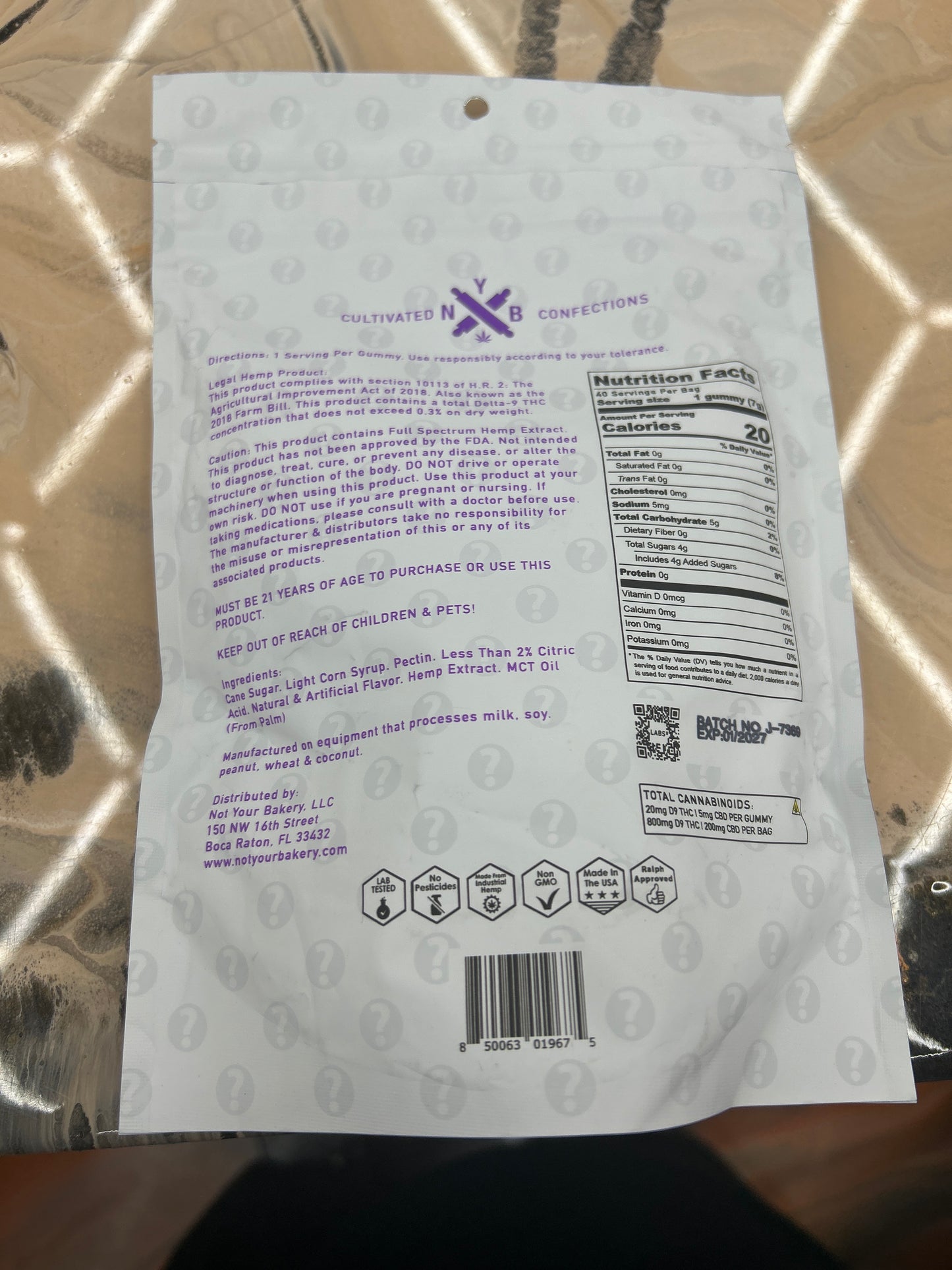 NYB jelly pure thc D9xp LR gummies 1000mg 40ct mystery fruit hybrid