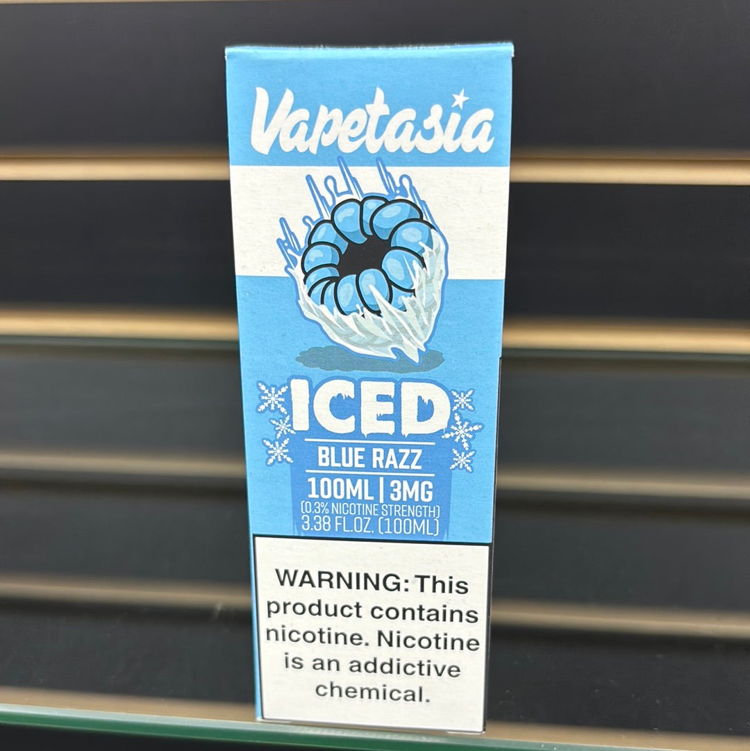Vapetasia blue razz 3MG, iced