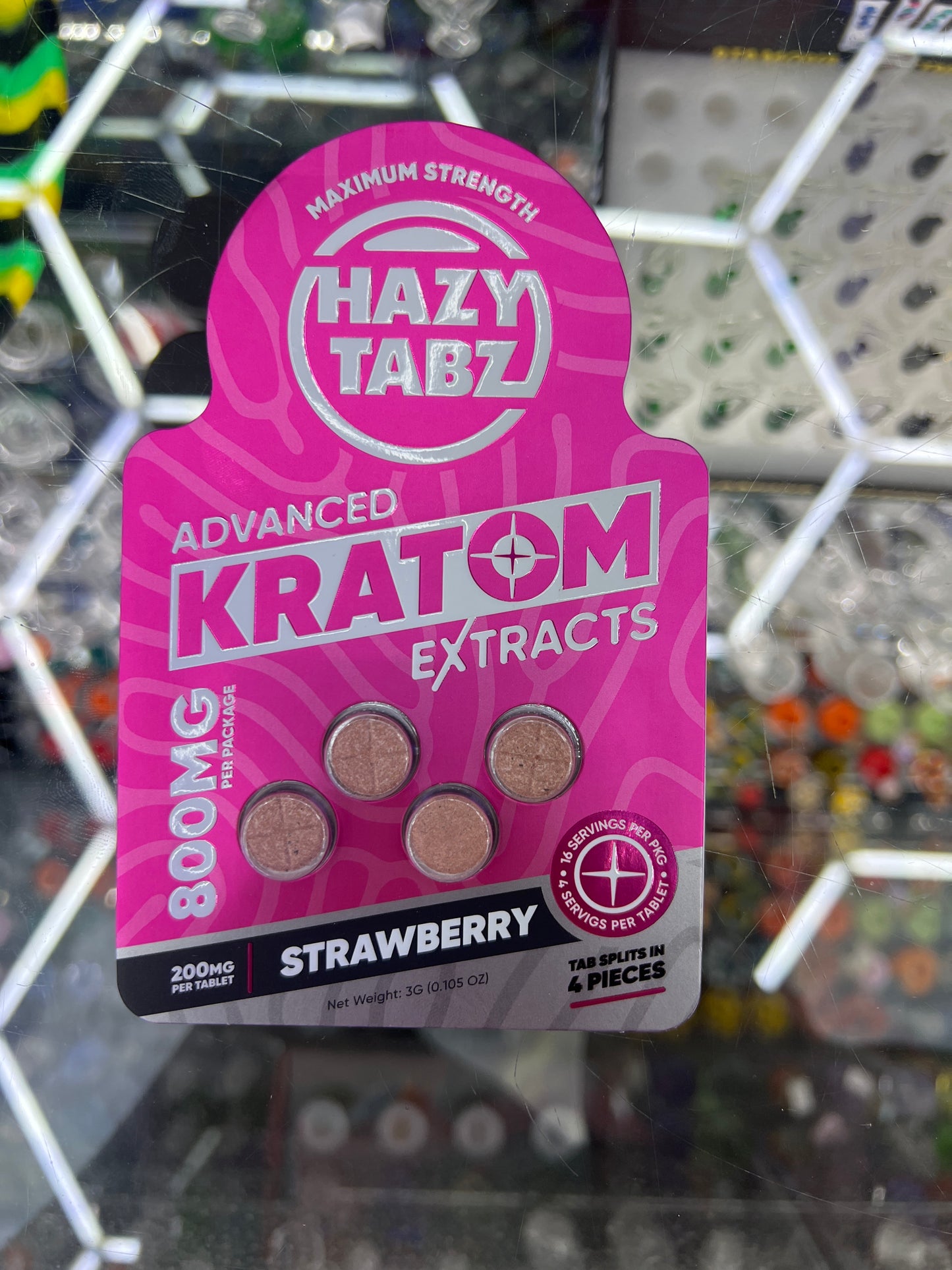 Hazy Tabz advanced kratom extracts 800mg 4ct strawberry