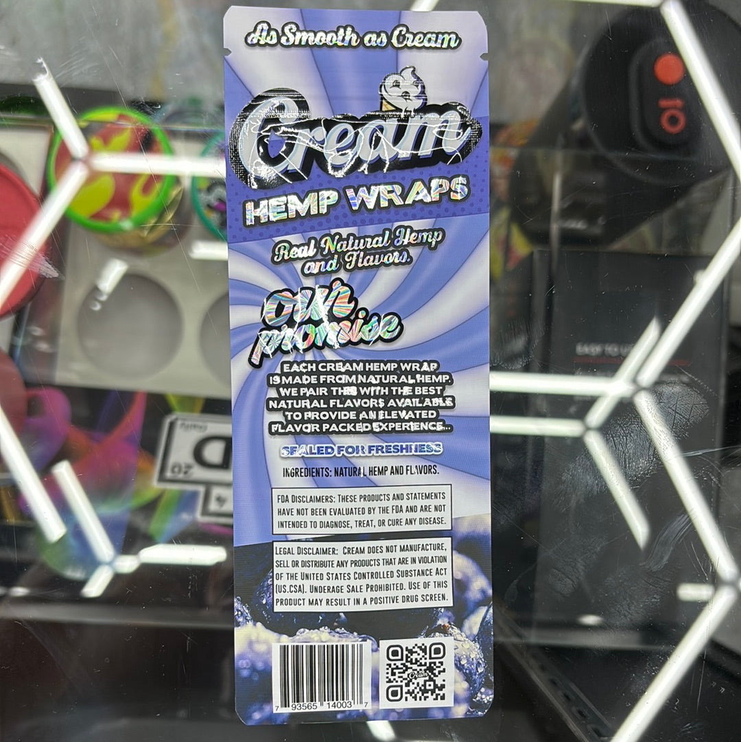 Cream premium hemp wraps blueberry cream