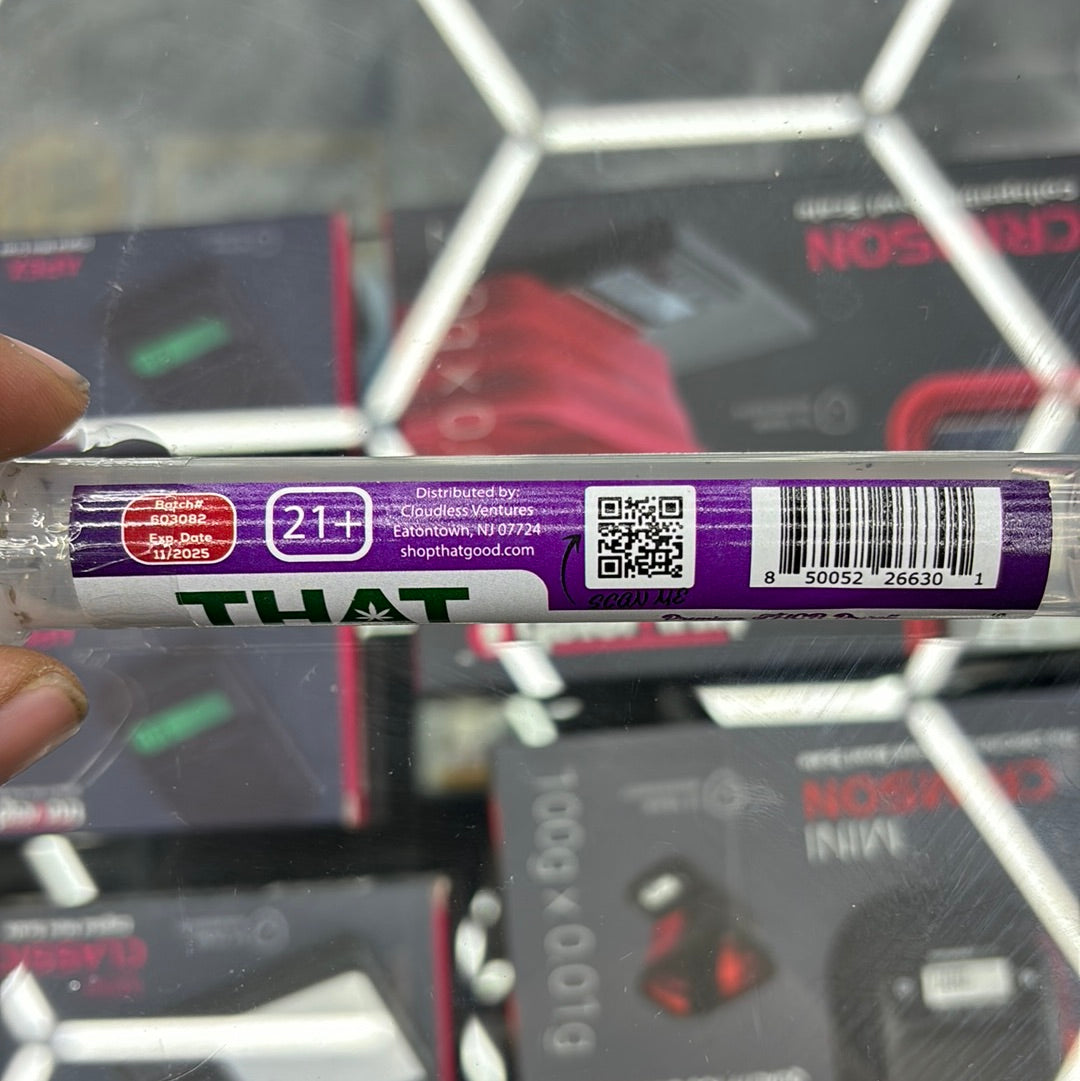 That good granddaddy purple Indica thca pre-roll