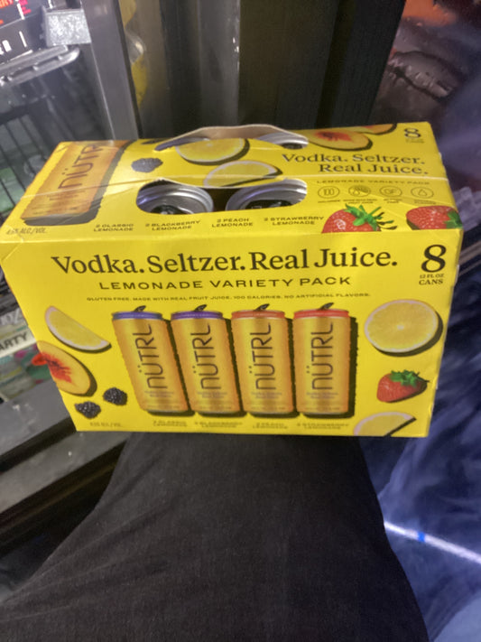 Nutrl lemonade vodka seltzer variety 8 pack cans 12oz
