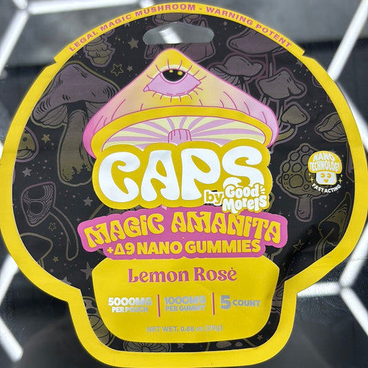 Caps, magical mushrooms, lemon rose 5000 mg