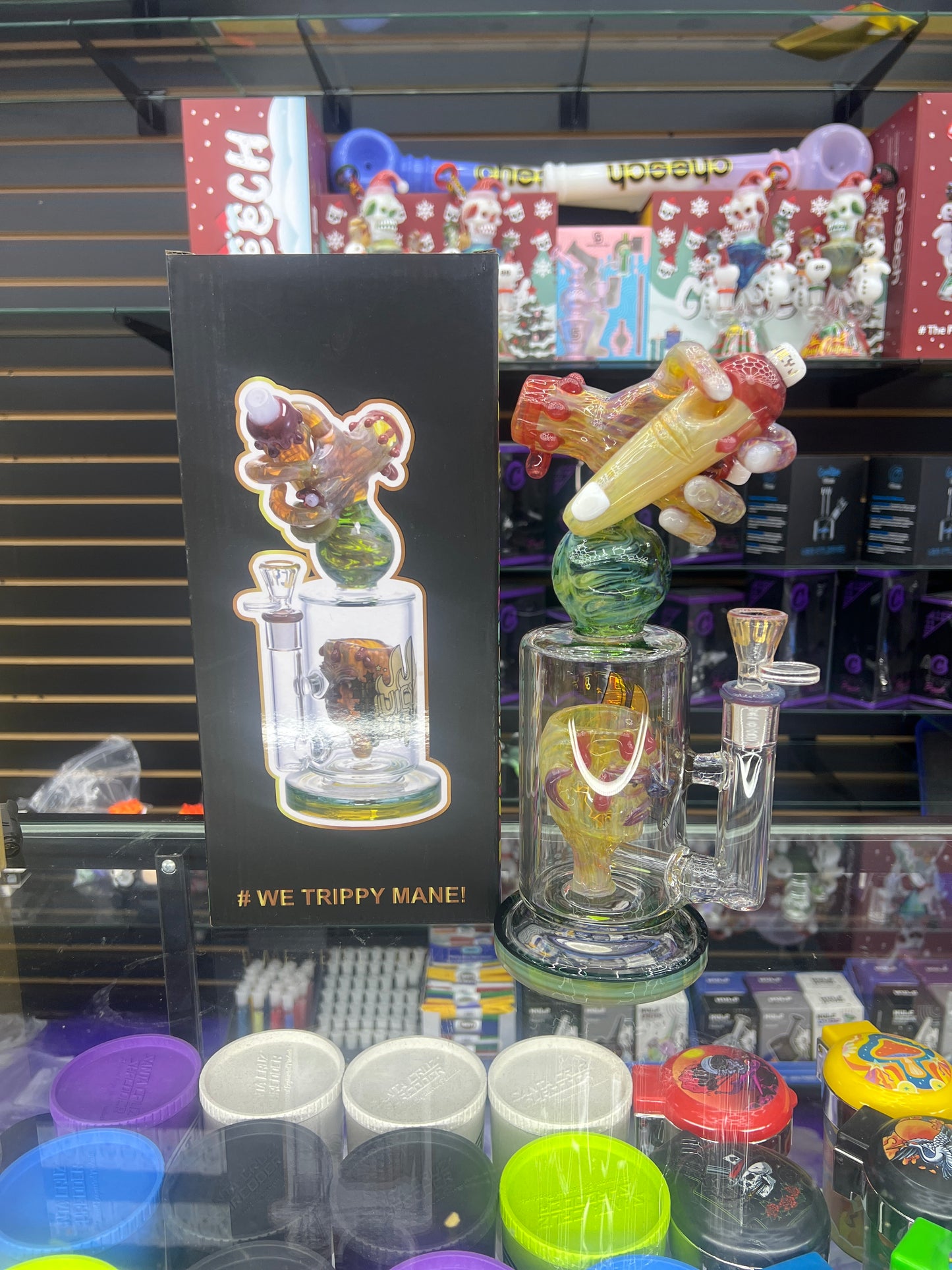 Juicy J glass 10.5” ALIEN CATERPILLAR TRAPPED IN SCIENCE!