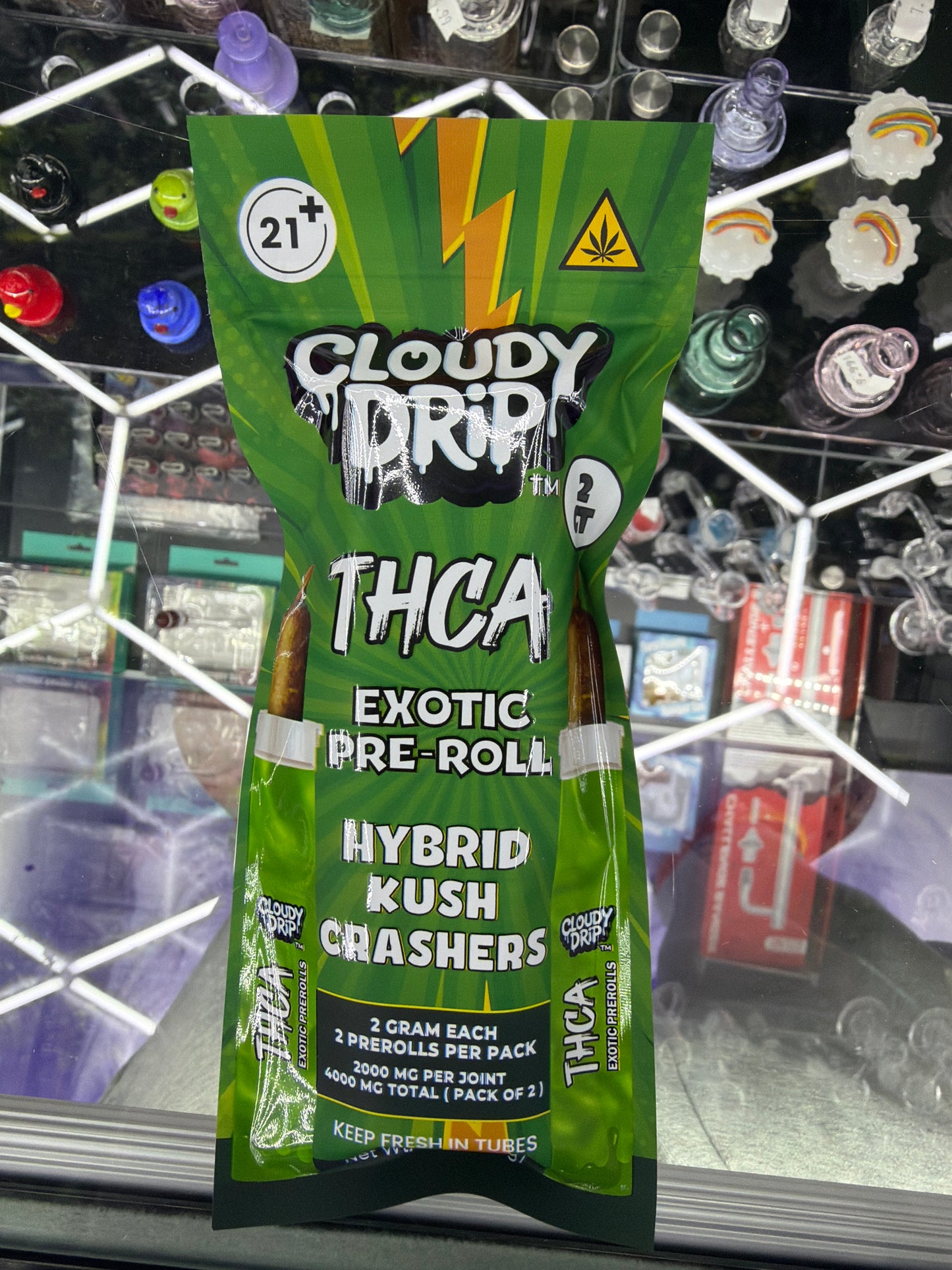 Cloudy Drip Exotic Thca preroll 2ct Hybrid kush Crashers