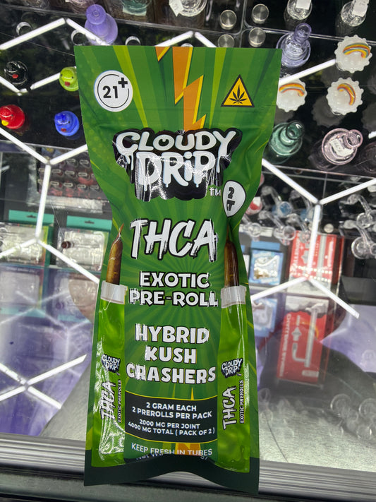 Cloudy Drip Exotic Thca preroll 2ct Hybrid kush Crashers
