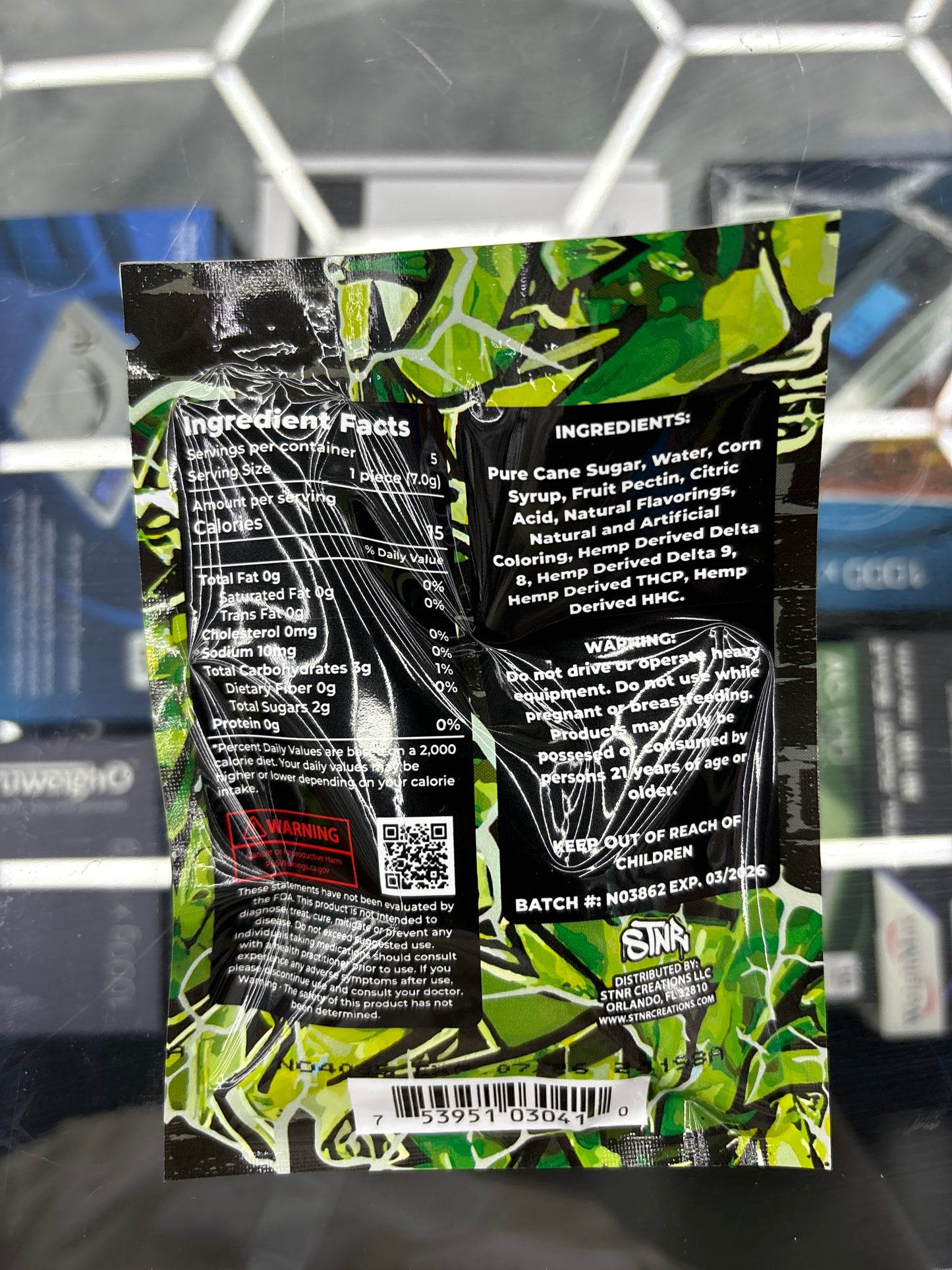 Stnr wrecked sour green apple, gummy’s 4000MG 5 pack 800MG each