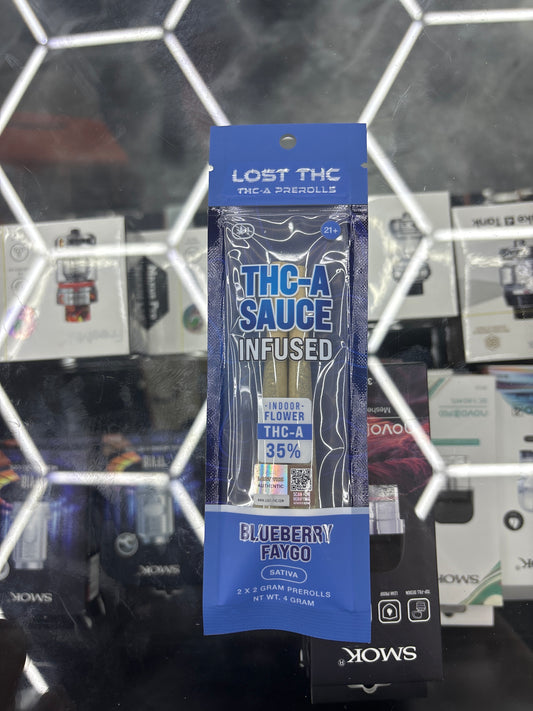 Lost thc-a pre-rolls, thca sauce, infuse blueberry Faygo sativa