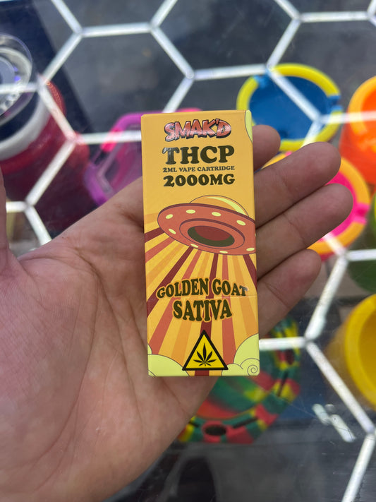 Smakd thcp 2g vape cartridge golden goat sativa
