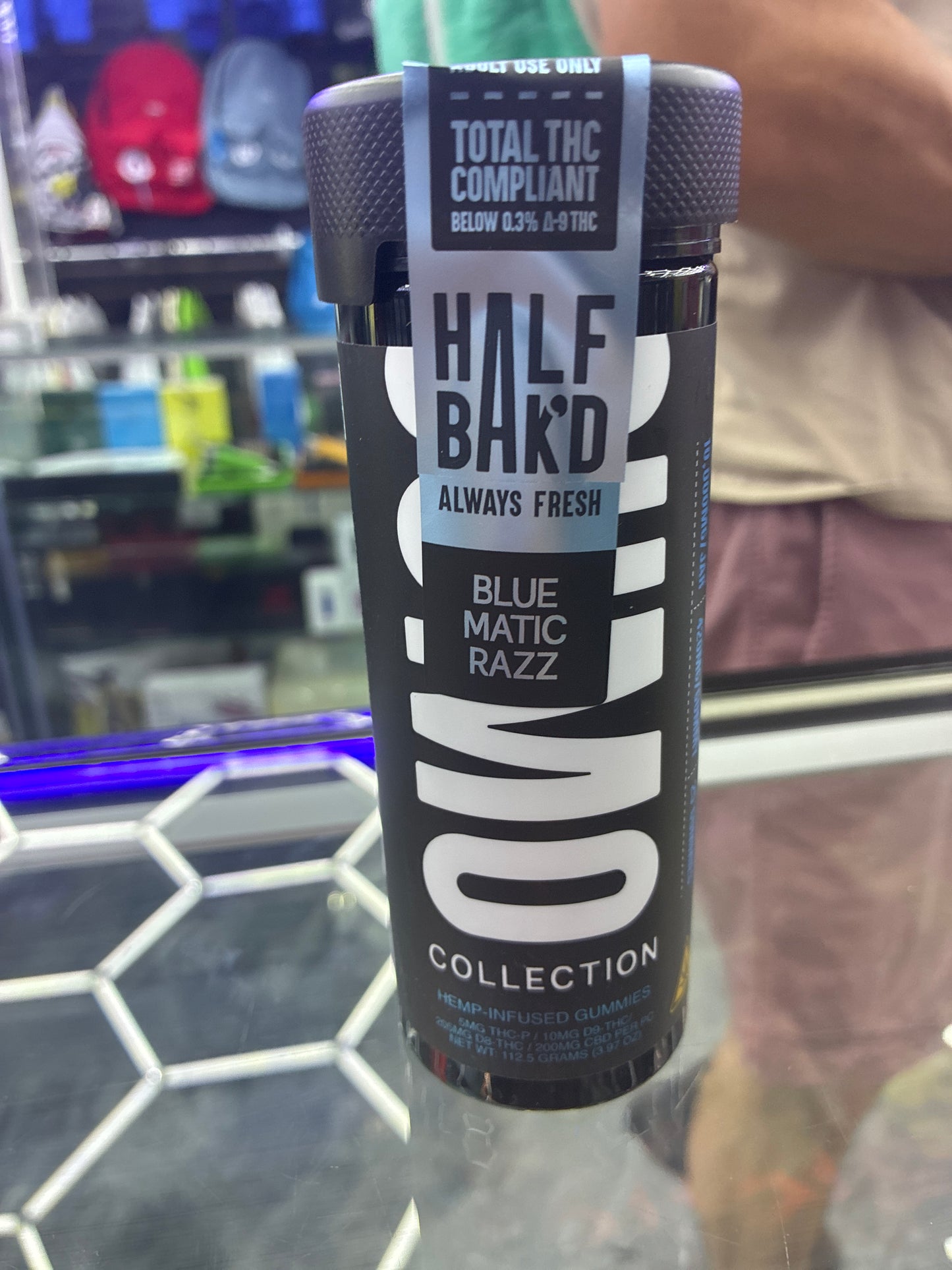 Half baked sumo 10000mg gummies 25ct jar blue matic razz