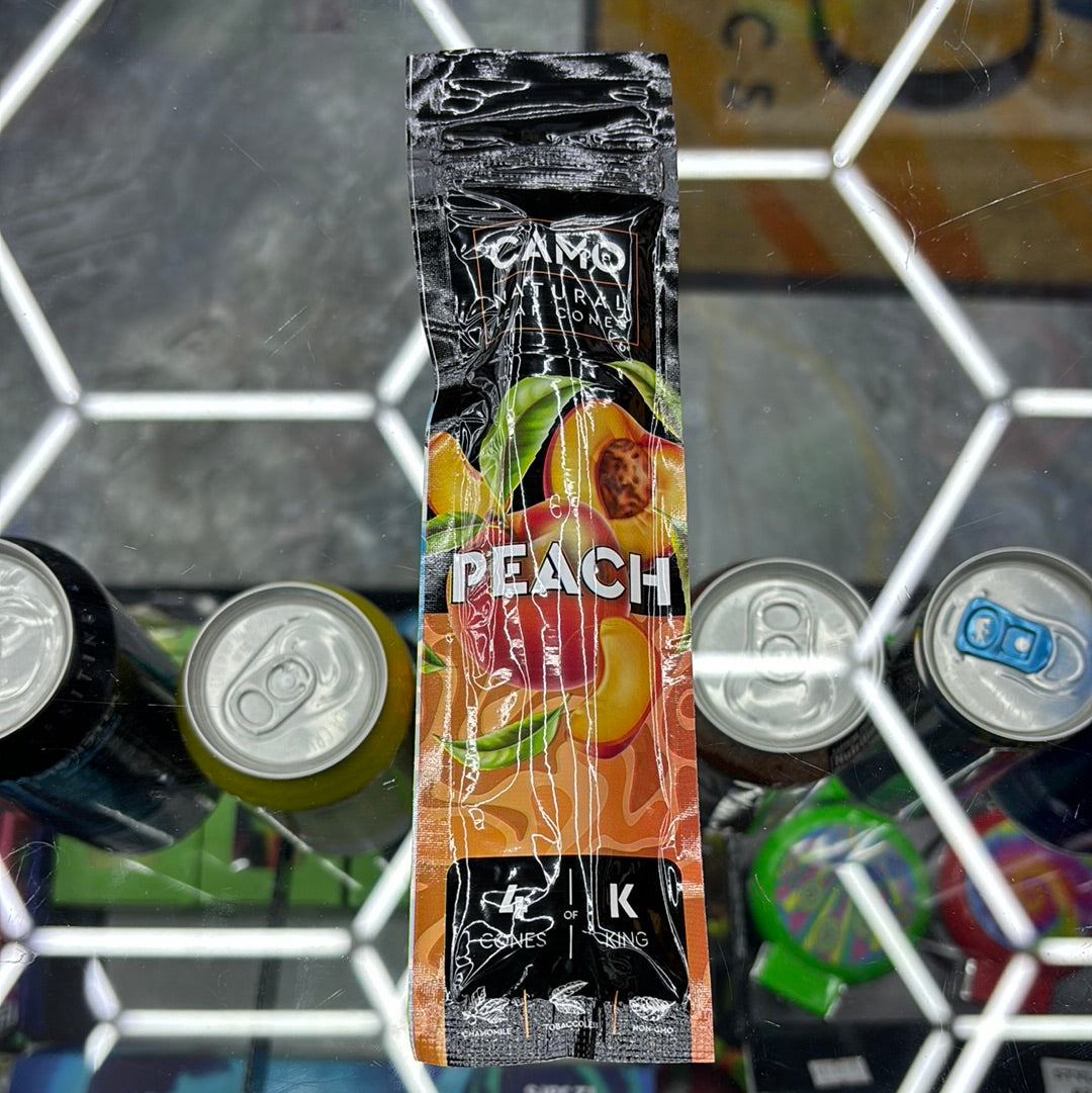 Camo peach, natural leaf cones, 4 cones