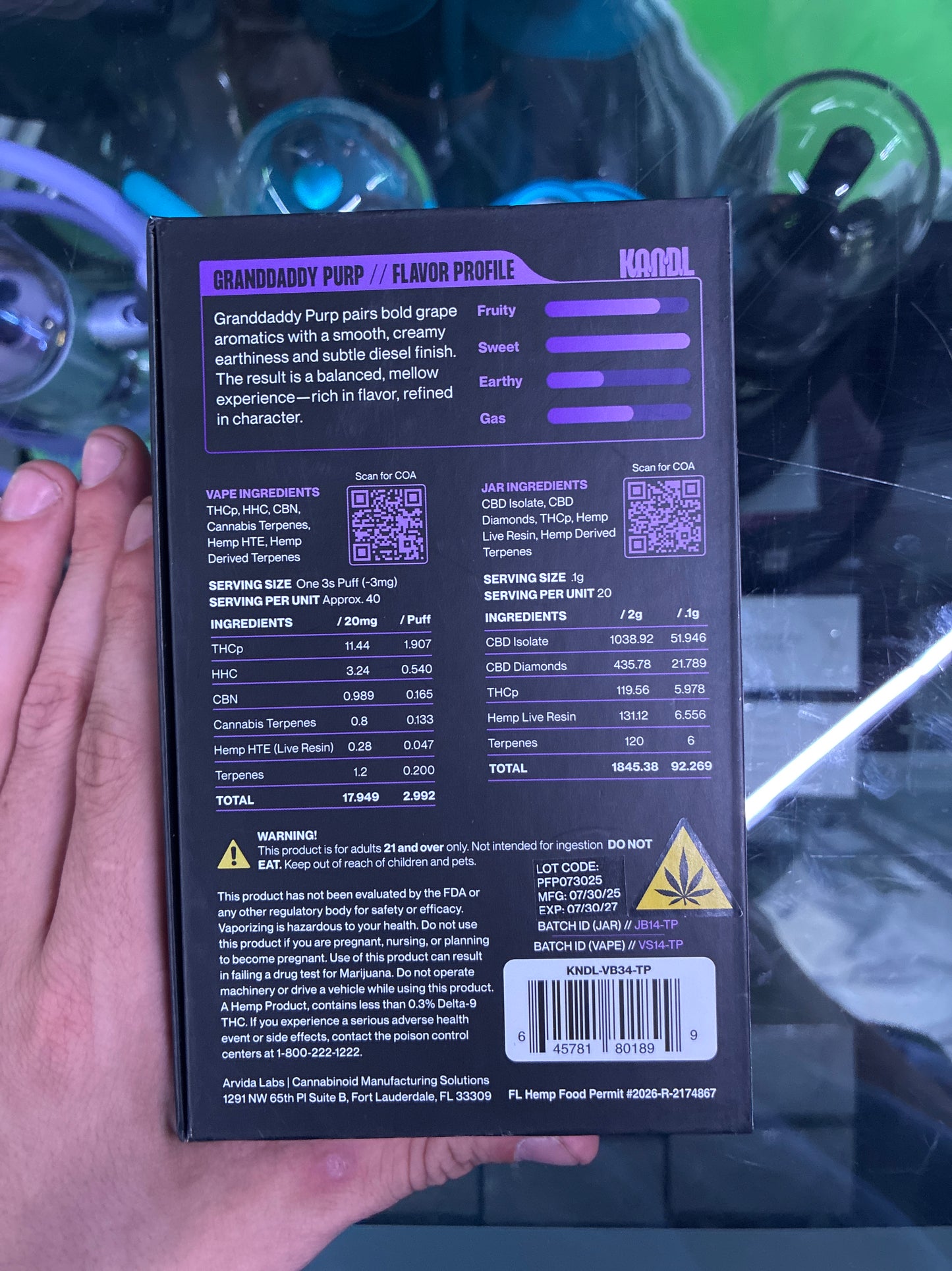 Kandl signature kit concentrate vaporizer granddaddy purple indica