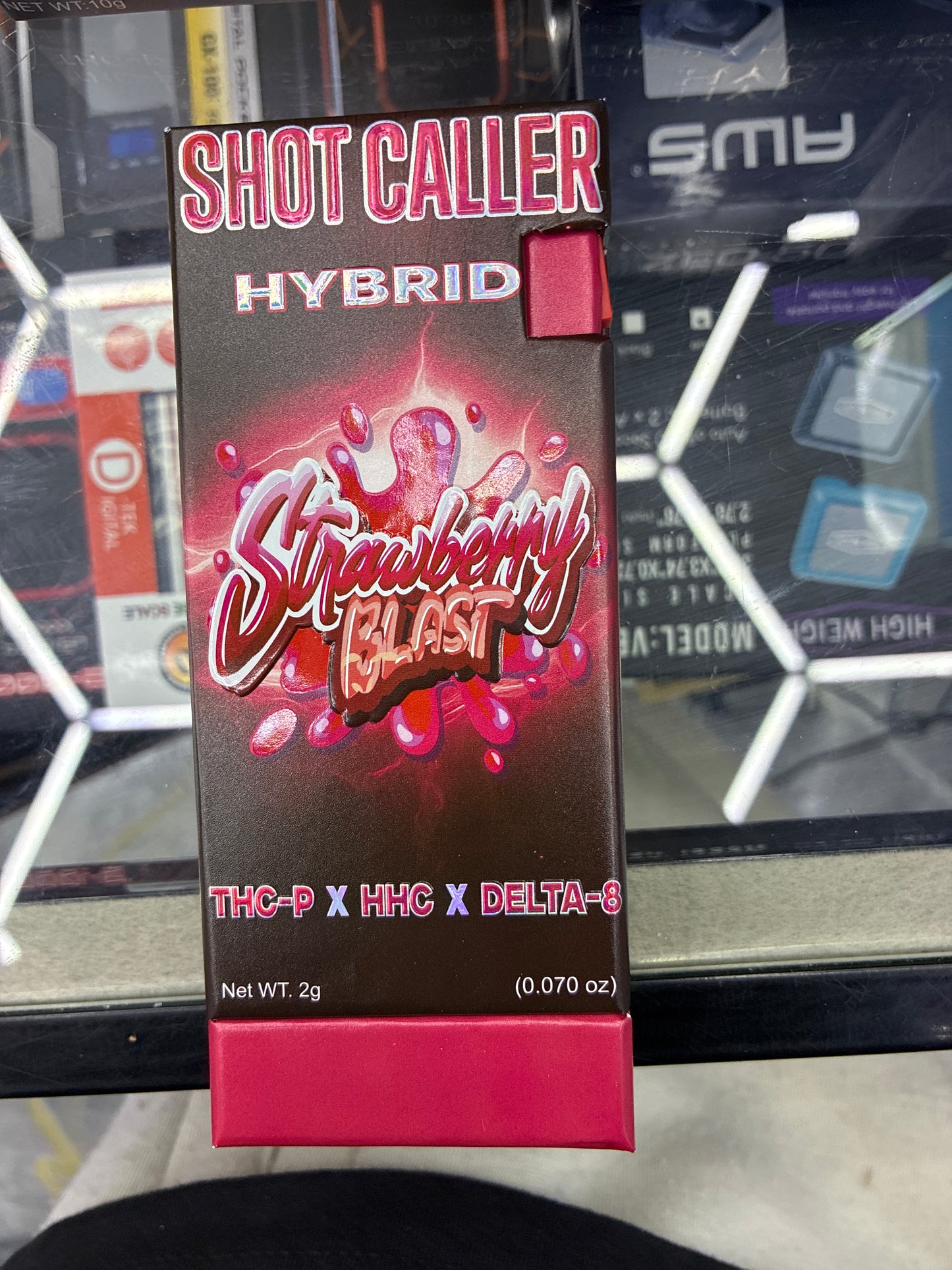 Shotcaller thcp x hhc x delta8 2g disposable hybrid strawberry blast