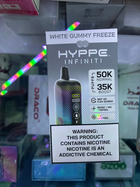 HYPPE INFINITY 50K puffs white gummy freeze