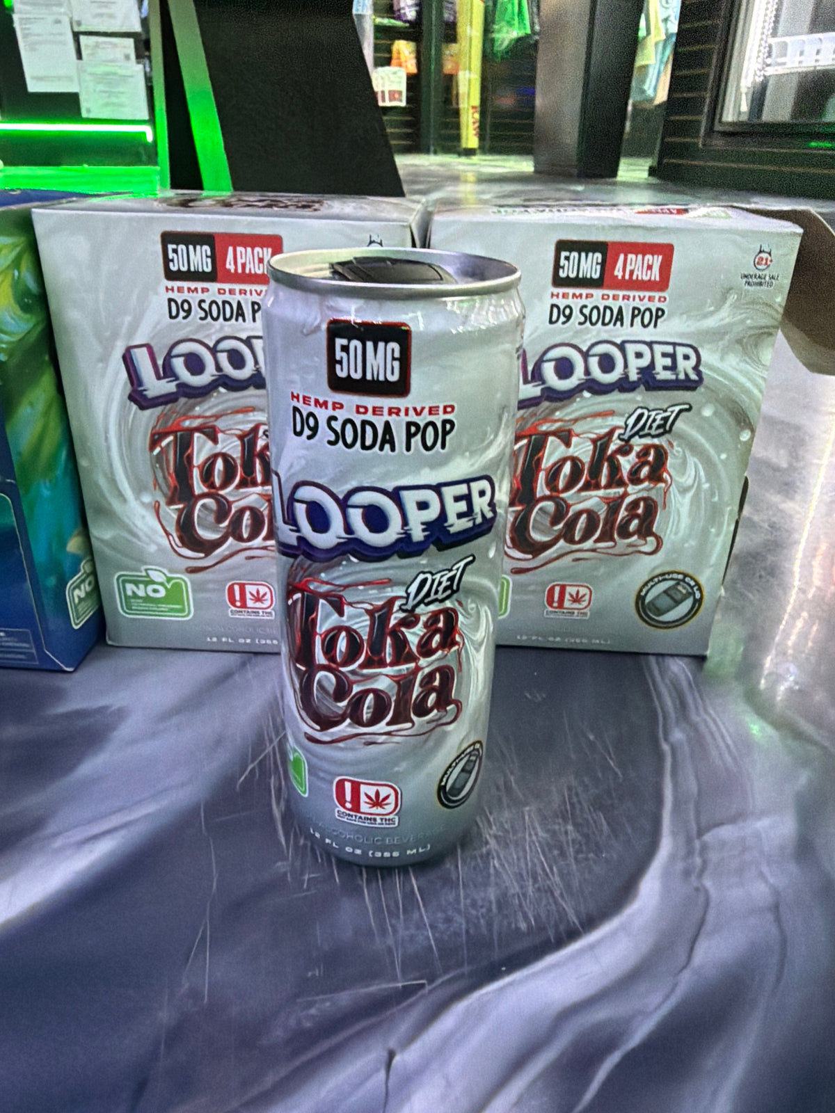 Looper delta soda pop Diet Toka Cola 50mg 12floz