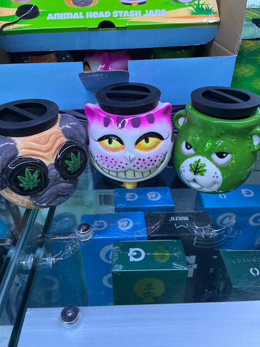 Animal head stash jar
