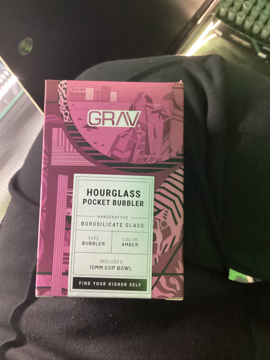 Grav hourglass pocket bubbler amber