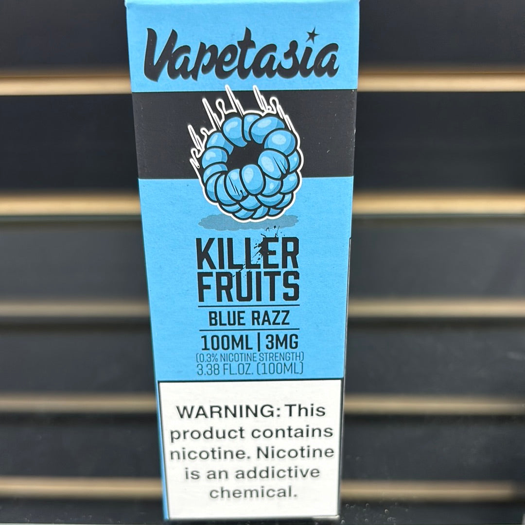 Vapetasia killer fruits, blue razz 3mg