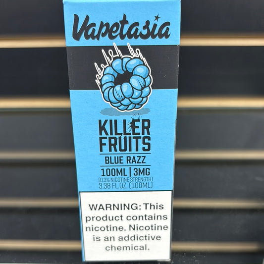 Vapetasia killer fruits, blue razz 3mg