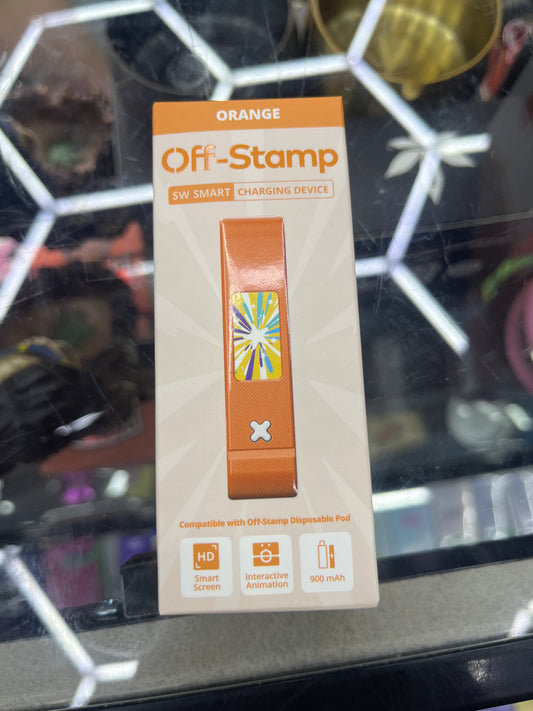 Off stamp orange battery