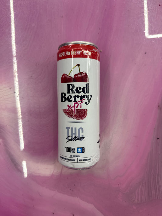 Sticky Green Thca Seltzer Red Berry Blast (Raspberry Cherry Mixed) 12floz