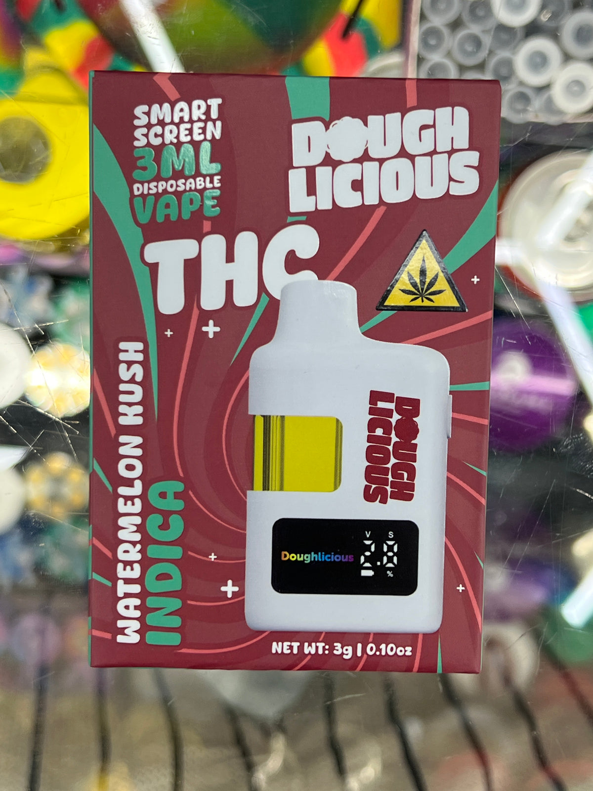 Doughlicious disposable vape thc-a blend 3ml watermelon kush indica
