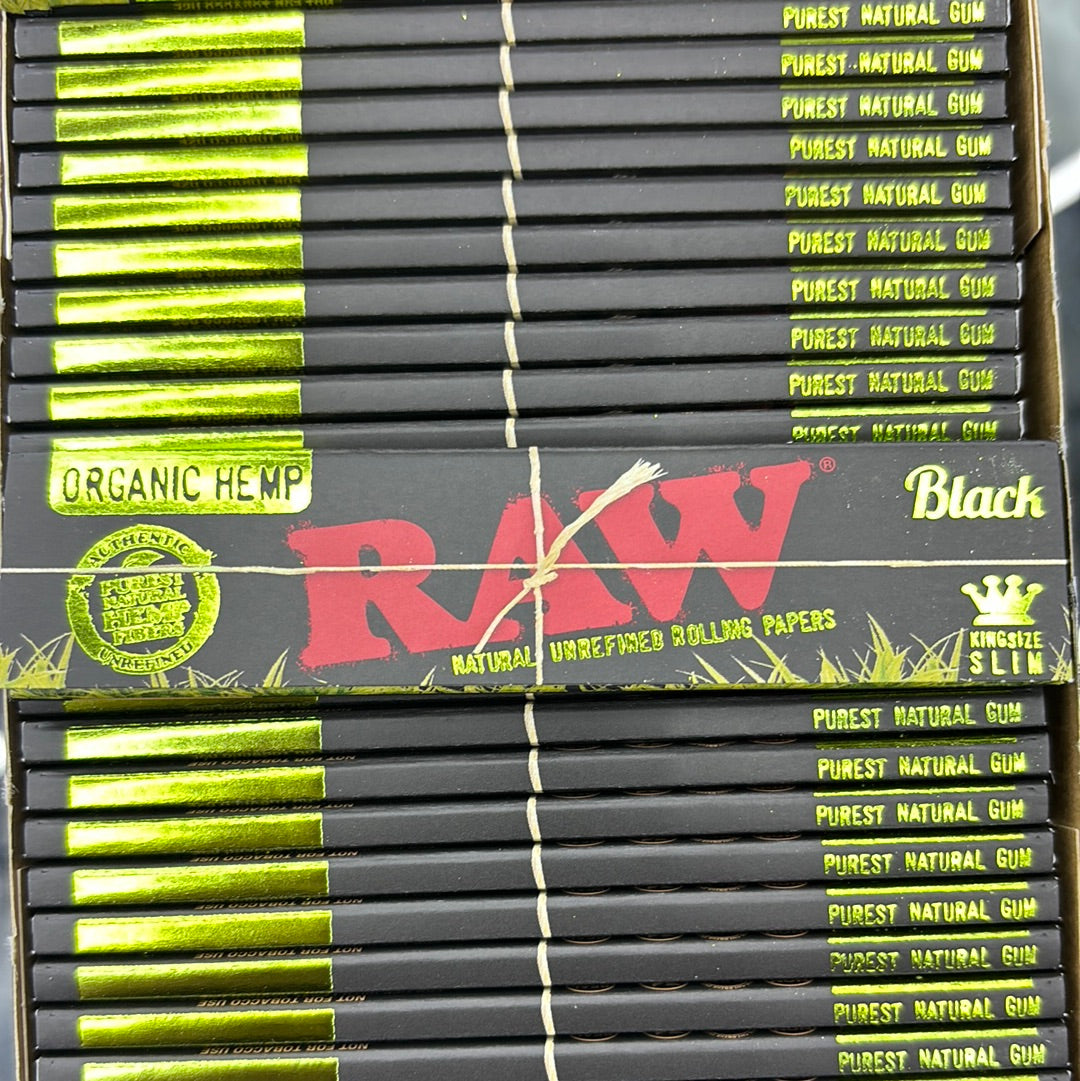 Raw organic hemp black king size slim