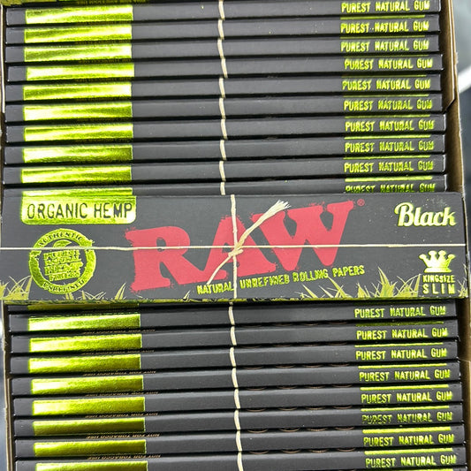 Raw organic hemp black king size slim