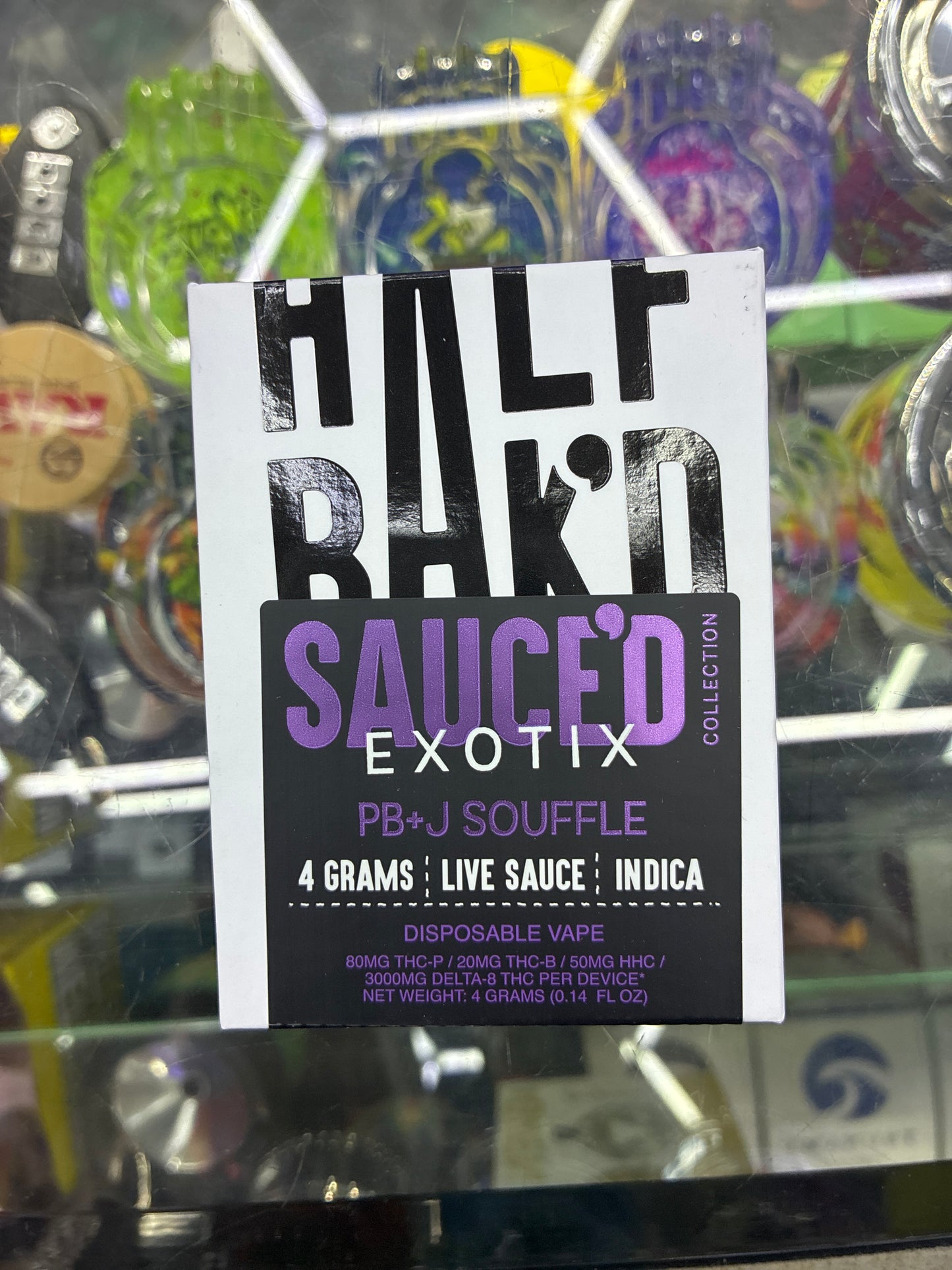 Half bakd 4g live sauce cartridge on+j soufflé indica