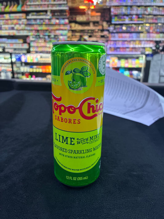 Topo Chico sabores lime with mint flavored sparkling water 12floz