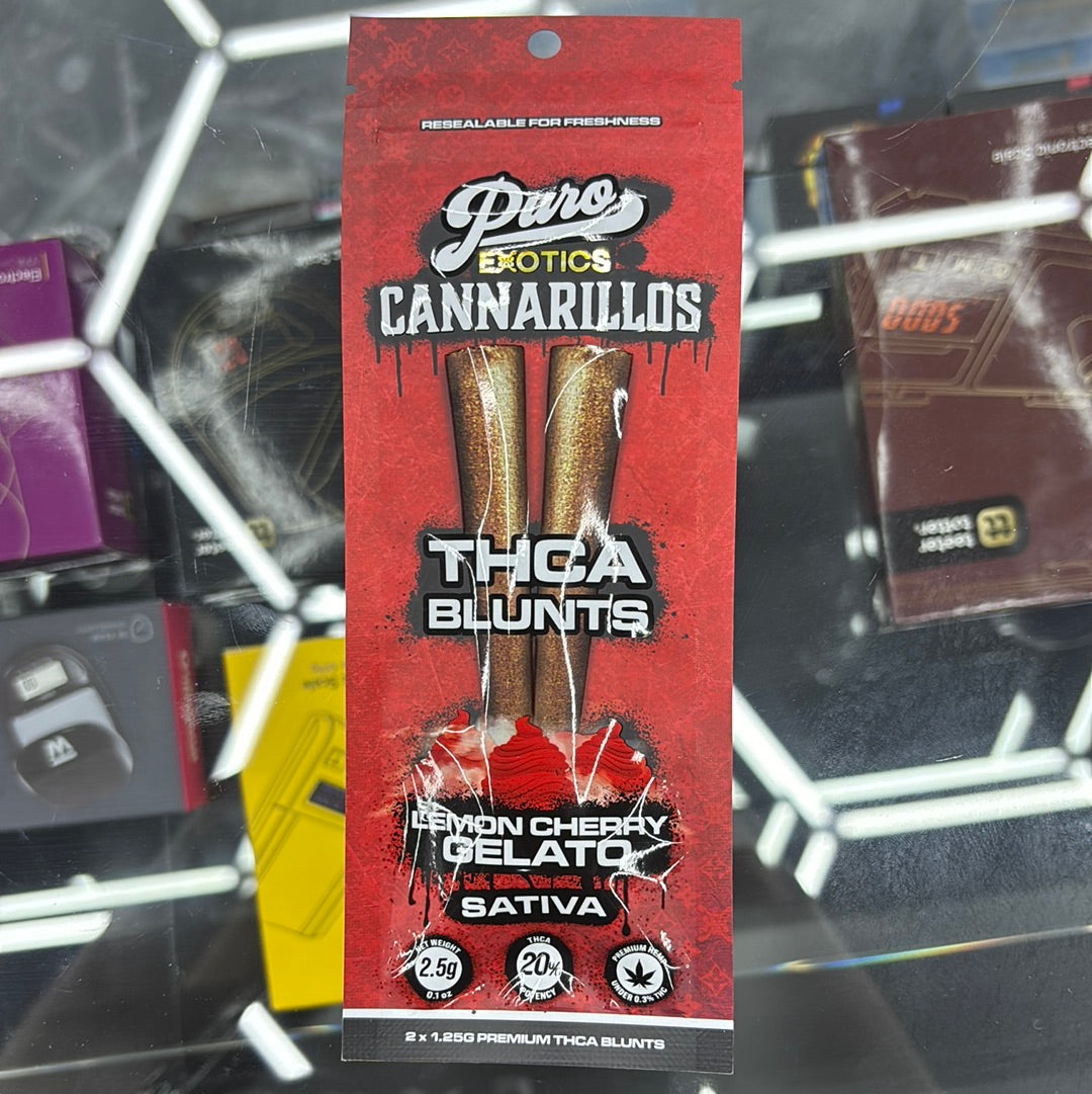Puro exotics cannarillos lemon cherry gelato 2.5G pre- roll blunts sativa
