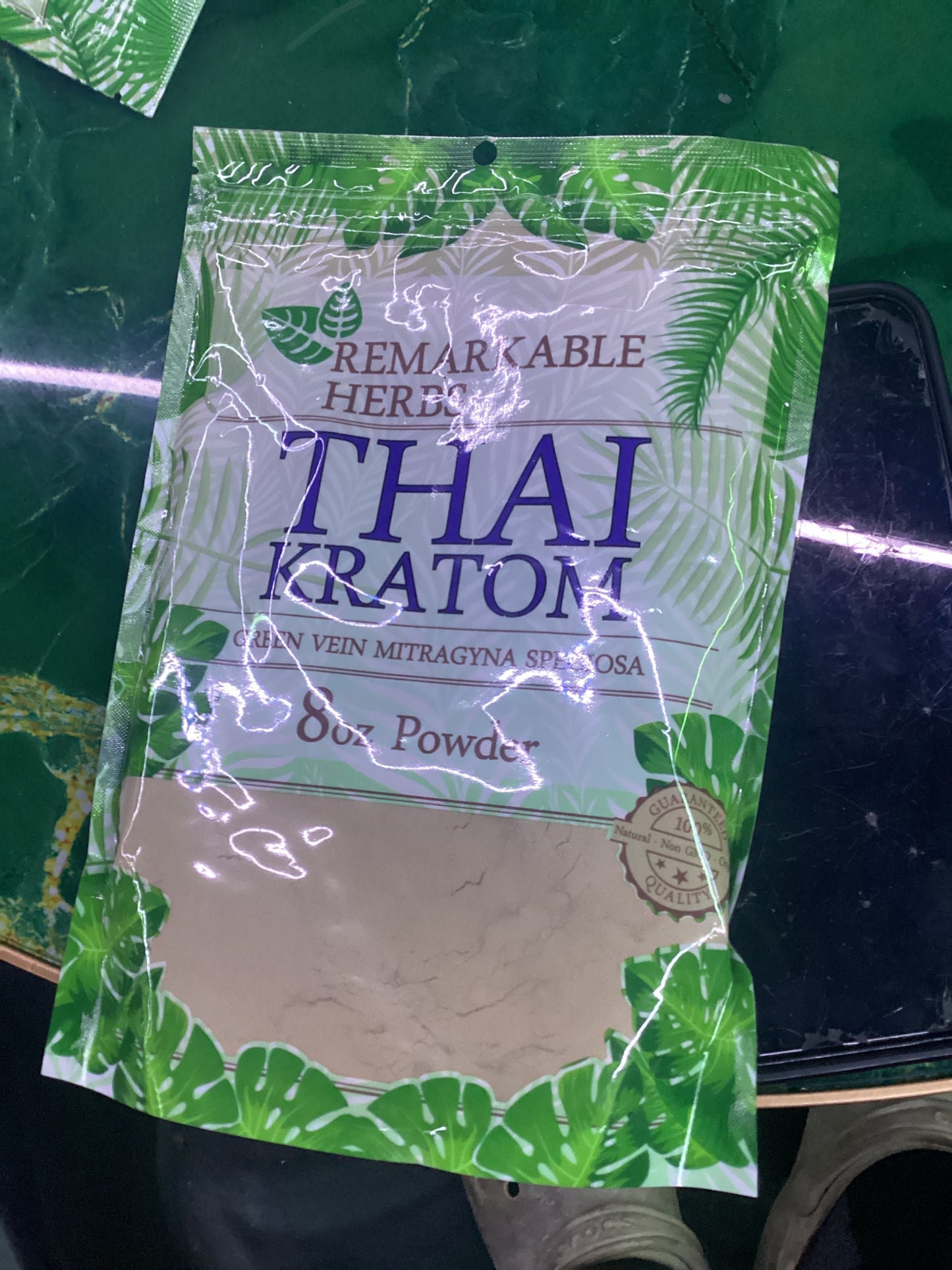 Remarkable herbs, thai Kratom , green vein mitragyna speciosa 8oz powder