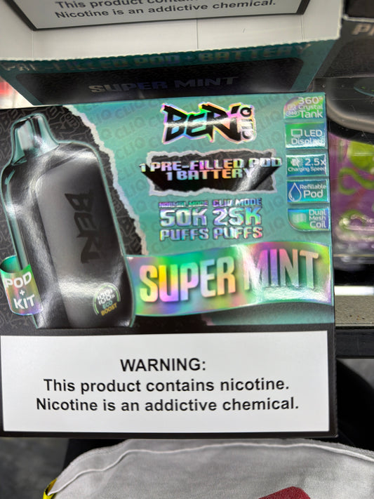 Beri Cliq 50K Puffs Pod + Kit (Super Mint)