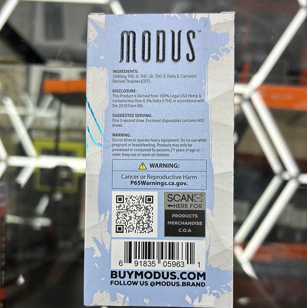 Modus iced out blend bubblegum zelato sativa 2g disposable