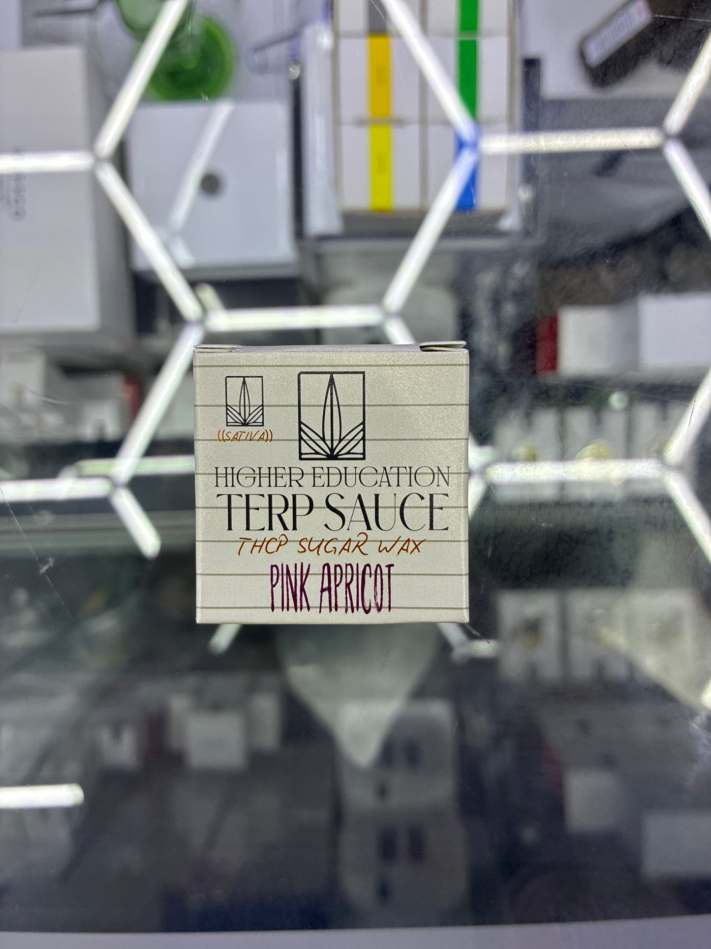 Higher education, terp sauce, THCP sugar, wax pink apricot, sativa, 2 g