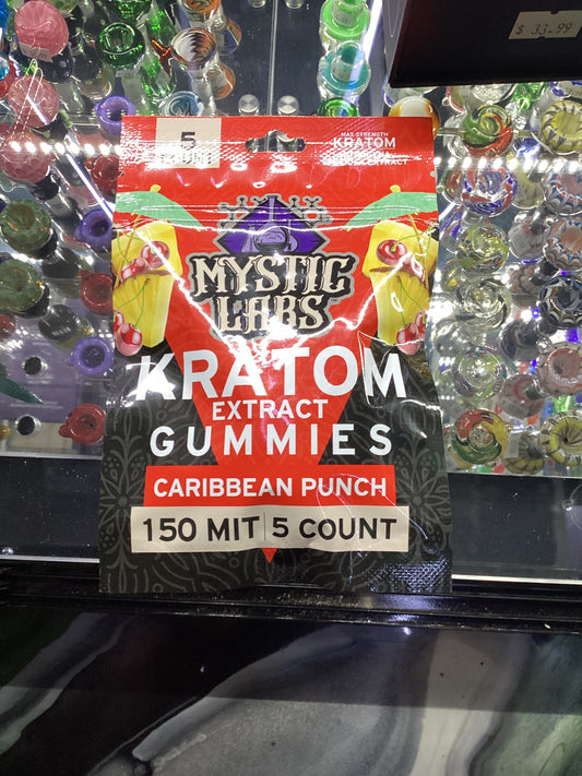 Mystic labs kratom extract gummies Caribbean punch 150 MIT 5 count